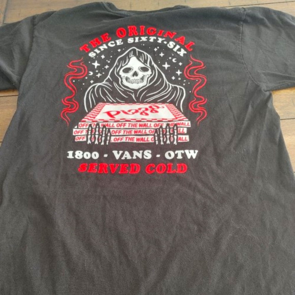 Vans Men's Grim Reaper with Pizza Shirt